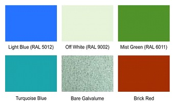 roofing and cladding standard shades available